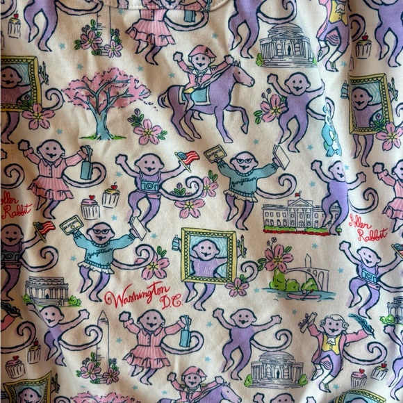 Limited Edition Roller Rabbit Georgetown Monkey Collection Long-Sleeve PJs - Picture 4 of 8